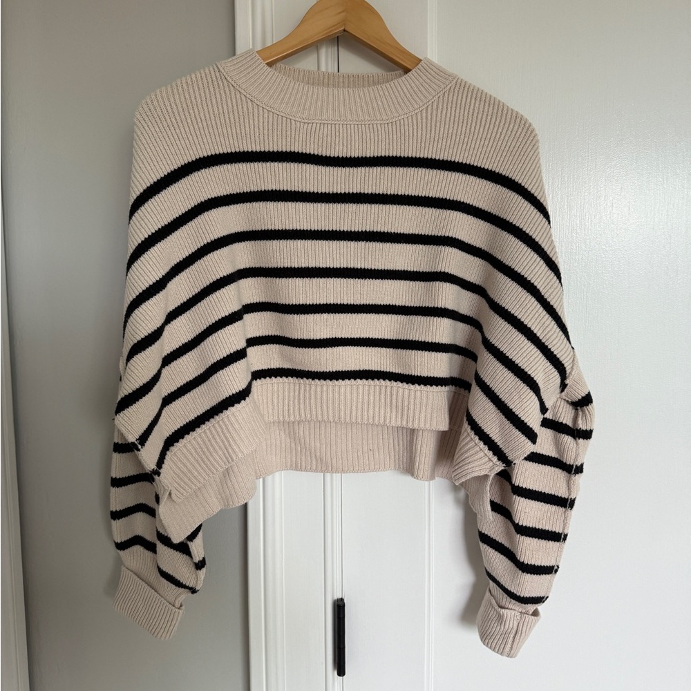 Free People Easy Street Stripe Crop Pullover